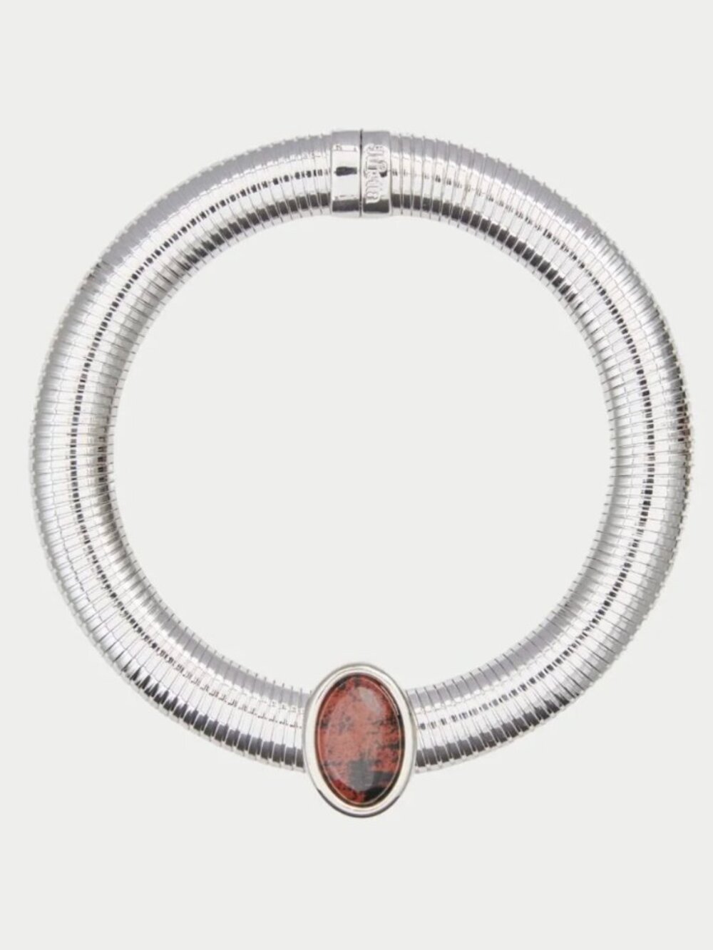 NWT Julietta Opyum Necklace - Silver/ Mahogany w/ Pouch